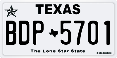 TX license plate BDP5701