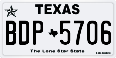 TX license plate BDP5706