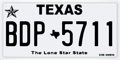 TX license plate BDP5711