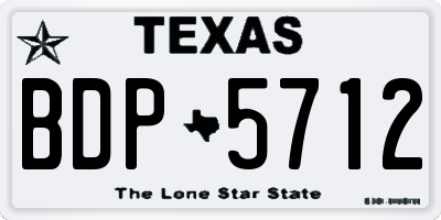 TX license plate BDP5712