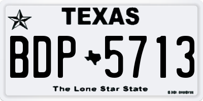 TX license plate BDP5713