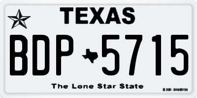 TX license plate BDP5715