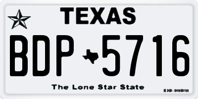 TX license plate BDP5716