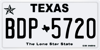 TX license plate BDP5720