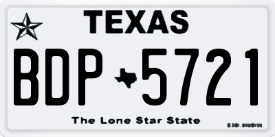 TX license plate BDP5721