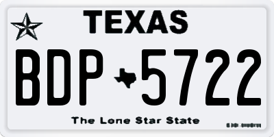 TX license plate BDP5722