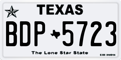 TX license plate BDP5723