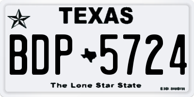 TX license plate BDP5724
