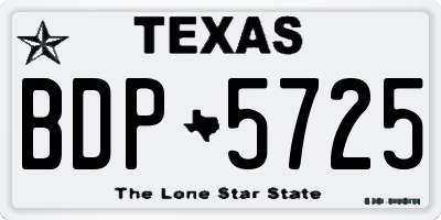 TX license plate BDP5725