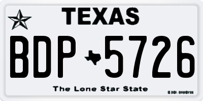 TX license plate BDP5726
