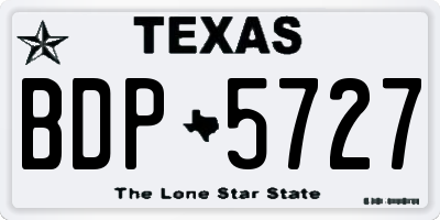 TX license plate BDP5727
