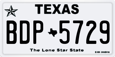 TX license plate BDP5729