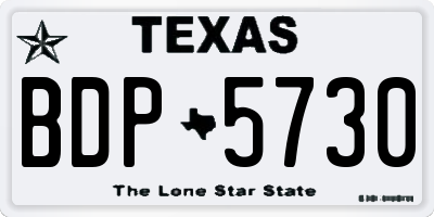 TX license plate BDP5730