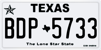 TX license plate BDP5733