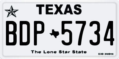 TX license plate BDP5734
