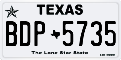 TX license plate BDP5735