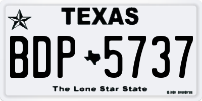 TX license plate BDP5737
