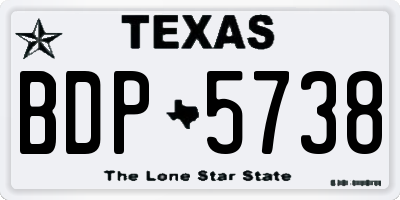 TX license plate BDP5738