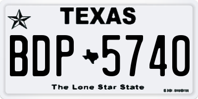 TX license plate BDP5740