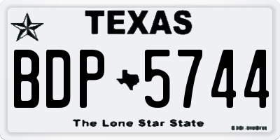 TX license plate BDP5744