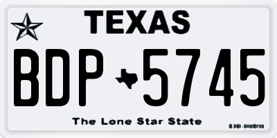TX license plate BDP5745