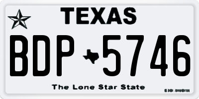 TX license plate BDP5746