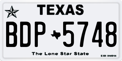 TX license plate BDP5748