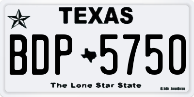 TX license plate BDP5750
