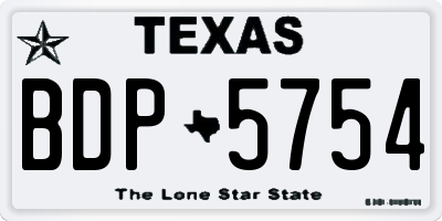 TX license plate BDP5754