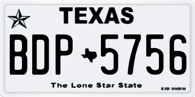 TX license plate BDP5756