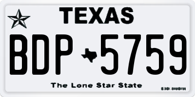 TX license plate BDP5759