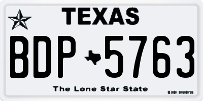 TX license plate BDP5763