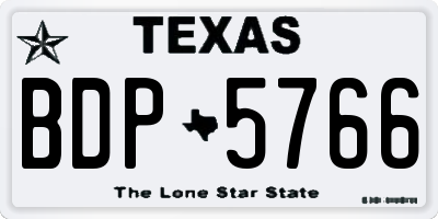 TX license plate BDP5766