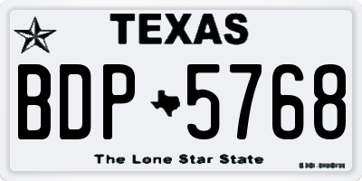 TX license plate BDP5768