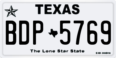 TX license plate BDP5769