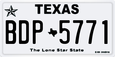 TX license plate BDP5771