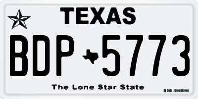 TX license plate BDP5773