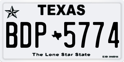 TX license plate BDP5774