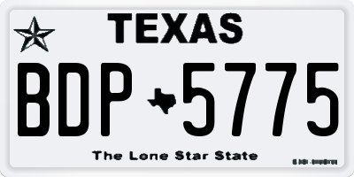 TX license plate BDP5775