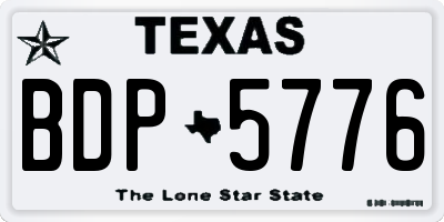 TX license plate BDP5776