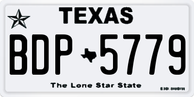 TX license plate BDP5779