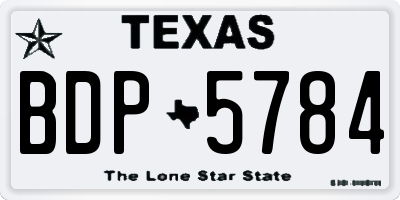 TX license plate BDP5784