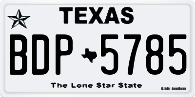 TX license plate BDP5785