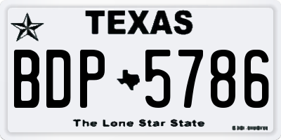 TX license plate BDP5786