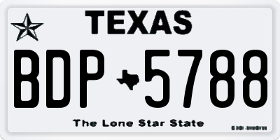 TX license plate BDP5788