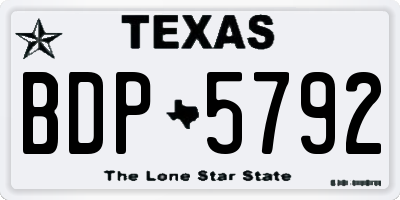 TX license plate BDP5792