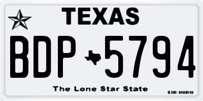 TX license plate BDP5794