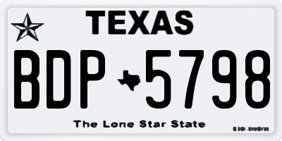 TX license plate BDP5798