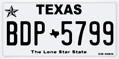 TX license plate BDP5799