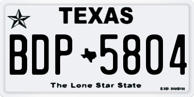 TX license plate BDP5804